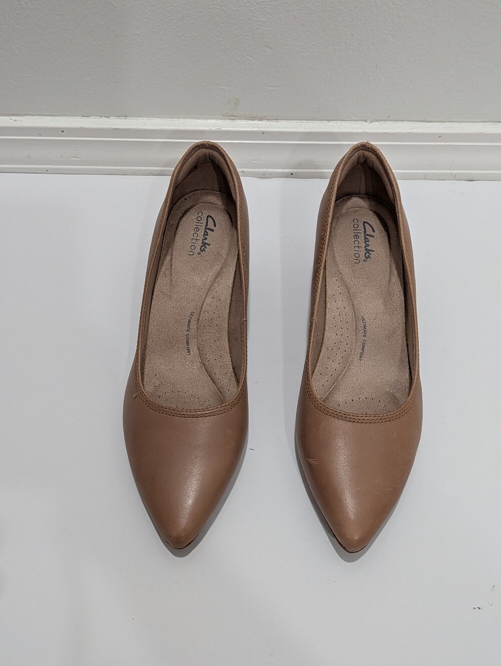 Clarks Women's Ellanie Hope Warm Beige Leather Shoe Size 10